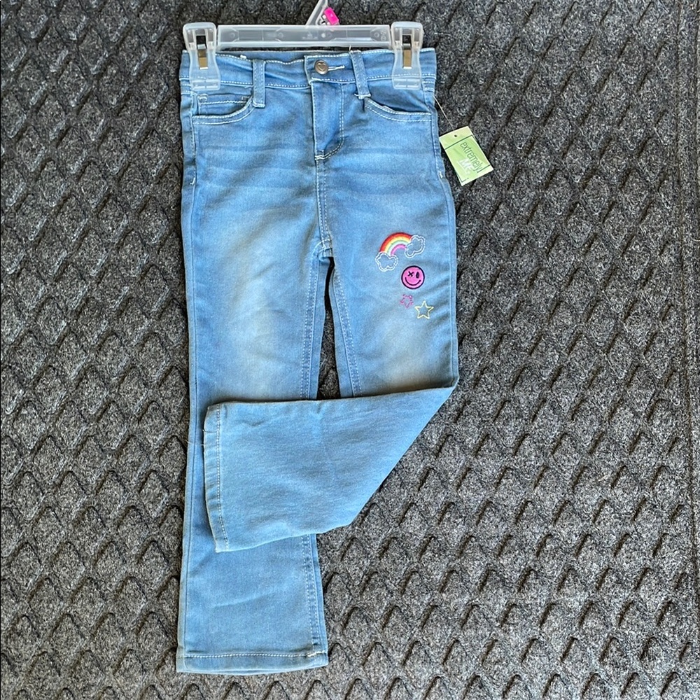 Kids Blue Denim Jeans with Embroidered Details